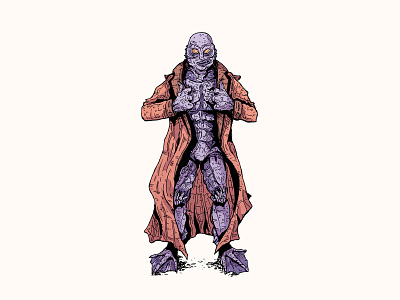 Coat blacklagoon cartoon cartoon character character design drawing halloween illustration inktober inktober 2019 monster shapeofwater