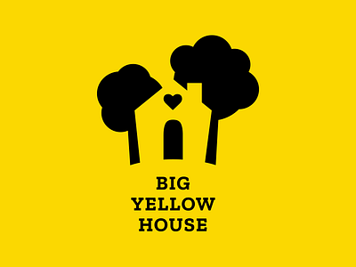 Big Yellow House Logo autism house logo negative space yellow