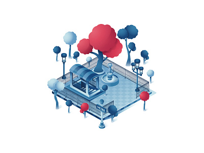 Paris is Magic illustration isometric paris square uidesign