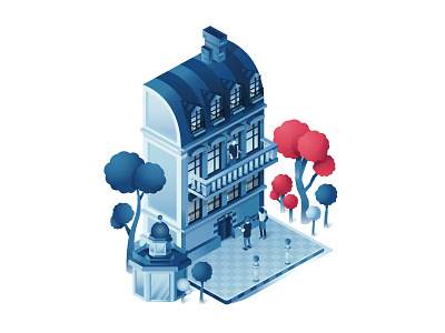 Paris is Magic building illustration isometric paris uidesign