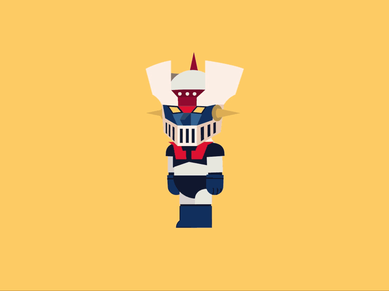 Mazinger rotation 80s after affects animation character design character rotation fake 3d flat design flat illustration mazinger motion motion art motion design retro robot rotation sci fi vector