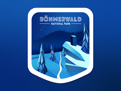Mountains winter countryside Badge countryside graphic design illustration landscape mountain trail winter