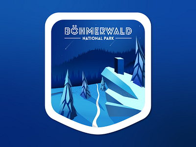 Mountains winter countryside Badge