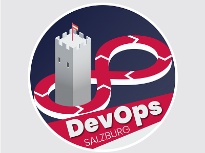 DevOps meetup Salzburg logo branding devops freelance design graphic design illustration isometry logo meetup salzburg socialmedia