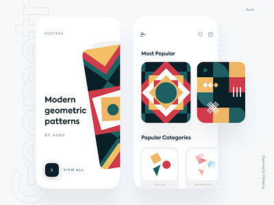 Geometric Pattern Collection aura ecommerce app illustration ios minimal mobile app mobile ui modern pattern pattern art pattern design