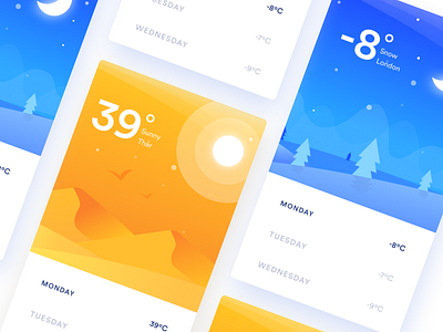 Weather App UI Design app ios ui weather