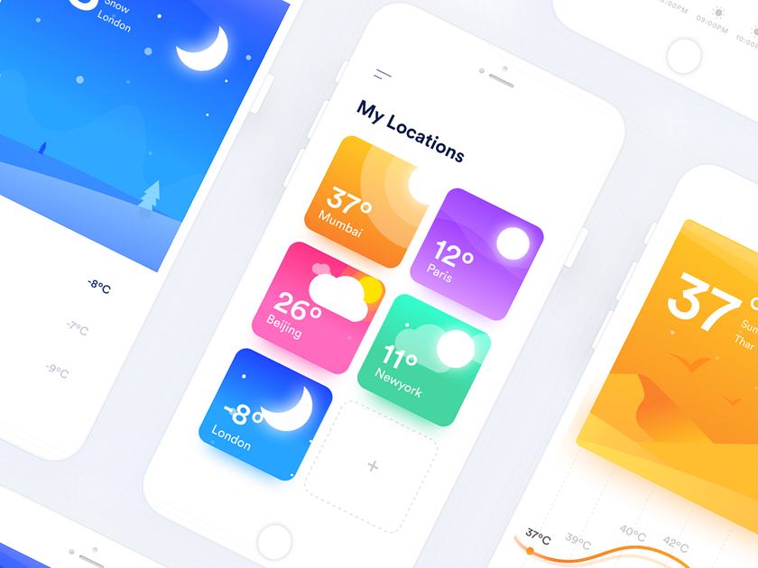 Weather App UI Design by Aura on Dribbble