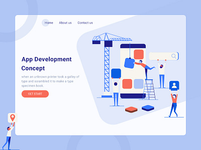 App development Concept Banner app banner beautiful colors design illustrator theme