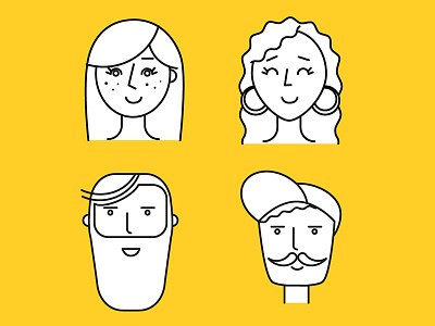 Personas illustration face flat illustration outline people persona