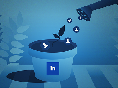 Use LinkedIn to grow your business blogpost business customers drawing illustration linkedin social network