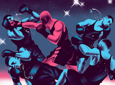 illustrations for Channel One boxing illustration russia sport tv tv channel tv show