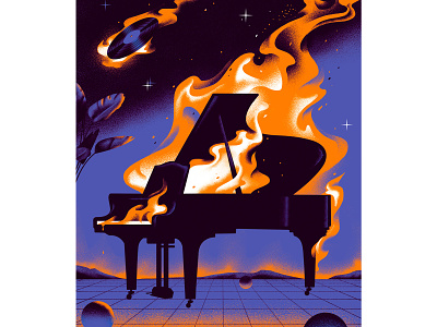 Editorial Illustration for GQ design disco fire illustration magazine music vinyl