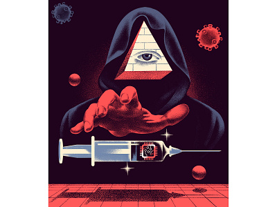 Microchips, vaccines and conspiracy theory chip conspiracy covid covid 19 future illustration magazine medicine pandemic vintage