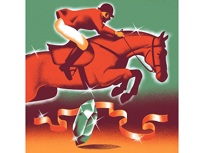 Summer Melancholy brushes design drawing editorialillustrations horse horse racing illustration illustrator magazine vintage