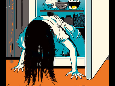 The Ring | GQ magazine diet dietfood food horror hunger illustration night thering