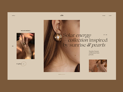 Câlin Jewelry | First Screen accessories concept design interface minimal online store typography ui ux web website