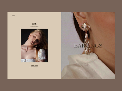 Câlin Jewelry accessories consept design interface minimal online store typography ui ux web website