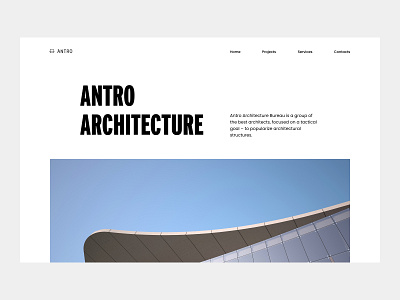 Antro | Architecture Bureau Website architecture architecture bureau consept design minimal typography ui ui design web web design website