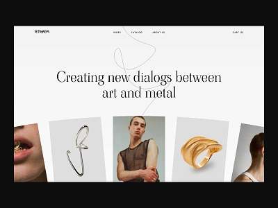 ETHER | Jewelry Online Store | Home Screen consept design jewelry minimal online store typography ui ui design uiux web web design website