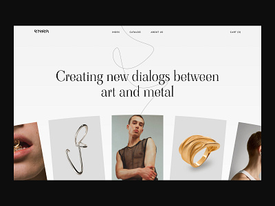 ETHER | Jewelry Online Store | Home Screen consept design jewelry minimal online store typography ui ui design uiux web web design website