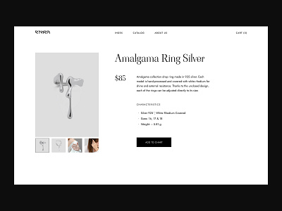 ETHER | Jewelry Online Store | Product Page consept design jewelry minimal online shop online store product page ui web web design website