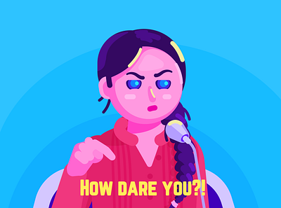 How dare you?! art artist character design enviroment flat girl illustration illustration art illustrator vector