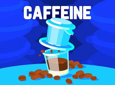 Caffeine art artist caffeine character design flat illustration illustration art illustrator vector