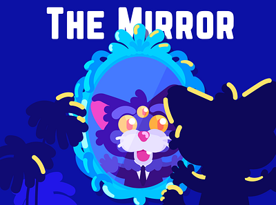 The Mirror art artist cat character cute design flat illustration illustration art illustrator mirror monster