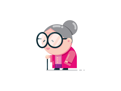 Grandmother character design flat grandmother icon illustration