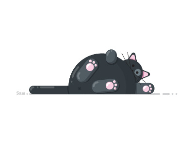 Fat Cat cat character design flat icon illustration