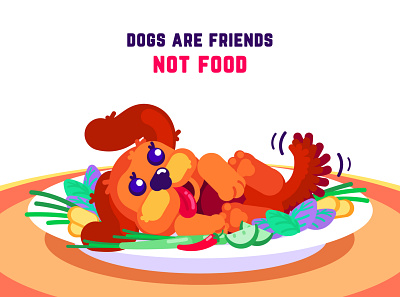 Dogs are friends, not food! artist character creativedesign cute design dogs drawing flat food friends illustration pirate vector