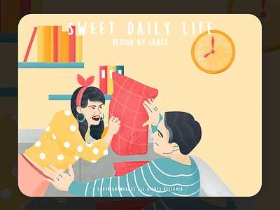 Sweet Daily Life color design illustration poster ps vector