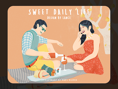 Sweet Daily Life color design illustration ps vector
