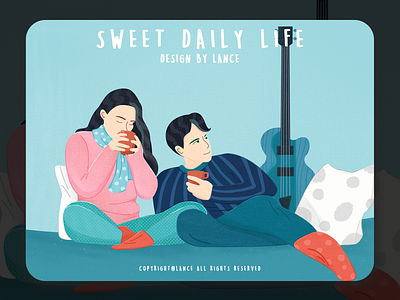 Sweet Daily Life color design illustration logo ps ui vector