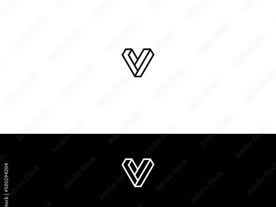 Letter V, VV Logo Design Vector Abstract Whimsical Monogram