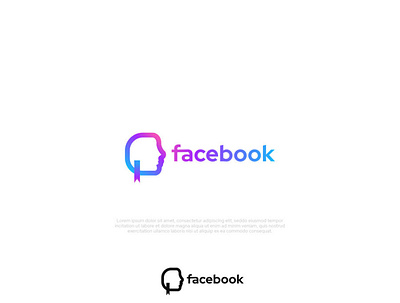 better version of Facebook's new logo branding design flat icon logo minimal typography vector web website