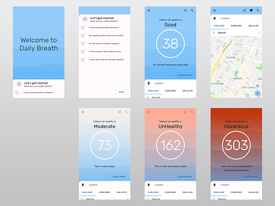 Air Quality Mobile App app design health material design 2 mobile app design sketch ui ui ux