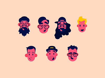 Avatars adobe draw apple pencil avatar face faces friends illustration illustrator team vector work