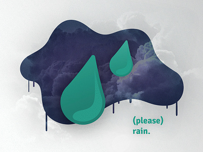 Please Rain Illustration blue clouds drips drop icon purple rain texture type vector