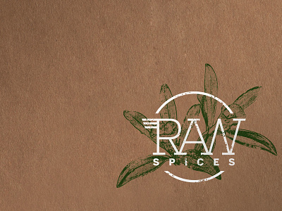 Raw Logo Process circle design graphic green illustration logo monoline nature plant screen print simple spices stamp texture white