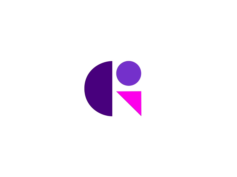 Shapes and colors after effects illustrator intertial bounce logo animation motion graphics pink purple