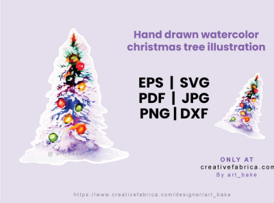 watercolor Christmas tree christmas christmas tree colorful digital art graphic design illustration marzia tree vector watercolor