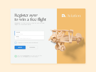 Daily Ui Challenge 01 aviation dailyui dailyui 001 design flat modal modal box monument extended ogg practise registration form typography ui ux uidesign web