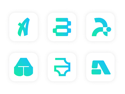 Set of App Icons app icon daily 100 challenge daily ui dailyui flat icon logo 2d typography ui