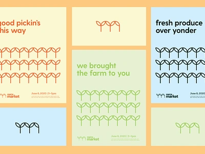 unchosen farmers market concept brand design branding community design farmers market fresh icon illustration leaf logo logomark market produce sprout transit typography