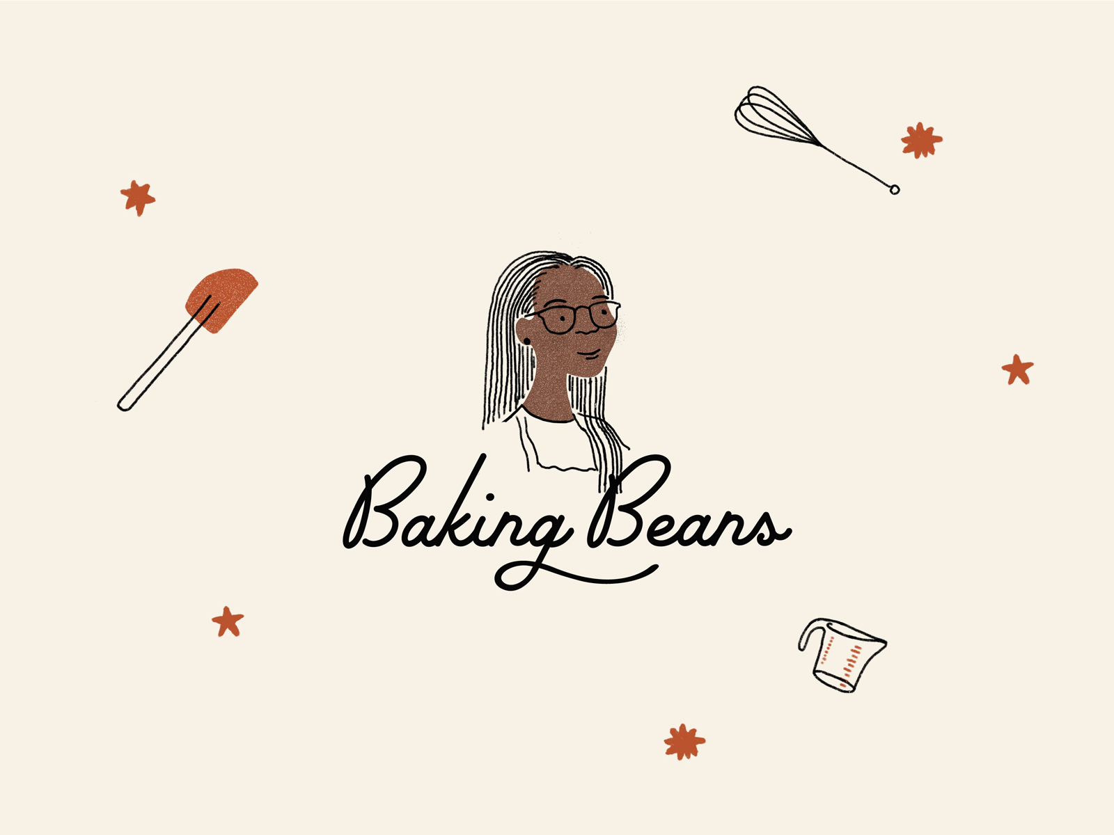 Baking Beans Portrait baking brand design branding cooking design drawing icon illustration logo portrait typography vintage woman