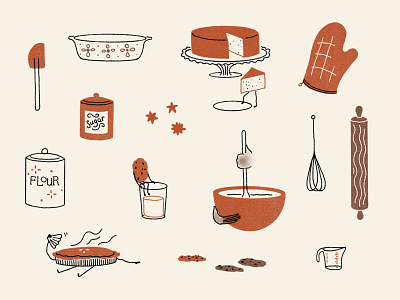 Baking Beans Illustration Set