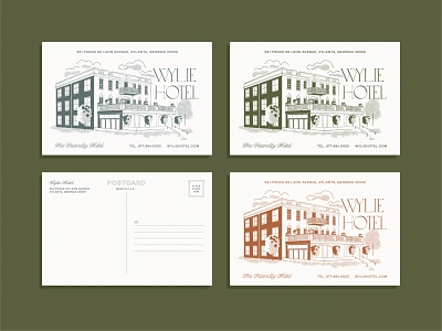 Hotel Postcard brand design branding design drawing hotel illustration postcard typography vintage