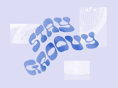 Groovy blue collage disco disco ball funky groovy inspirational movement purple sparkle typeface typography