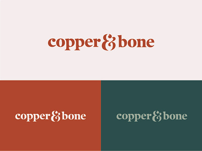 Copper & Bone bone brand design branding copper custom type design logo logo design serif typography